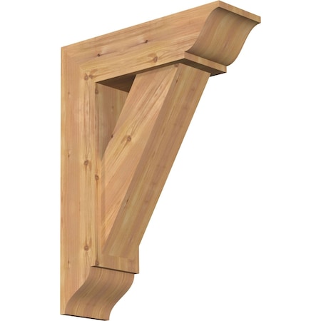 Ekena Millwork Traditional Traditional Smooth Bracket w/ Offset Brace, Western Red Cedar, 7 1/2"W x 24"D x 32"H BKT0806X24X32TRA01SWR